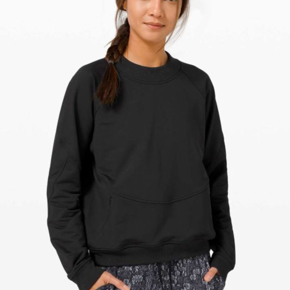 Lululemon Black City Sweat Crew Pullover Sweatshirt - Size 6